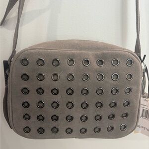 Emma Fox Taupe Crossbody Bag with Eyelet Design